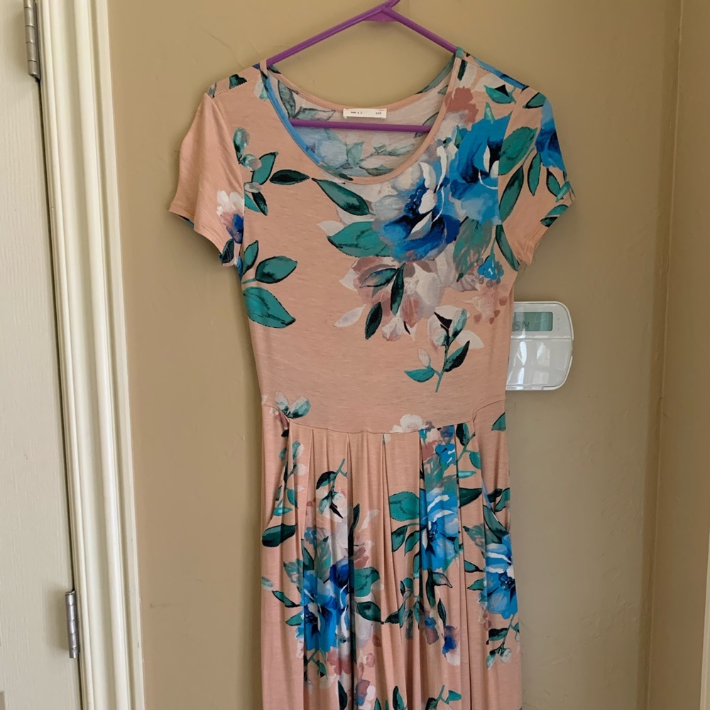 Pink floral dress by Reb and J